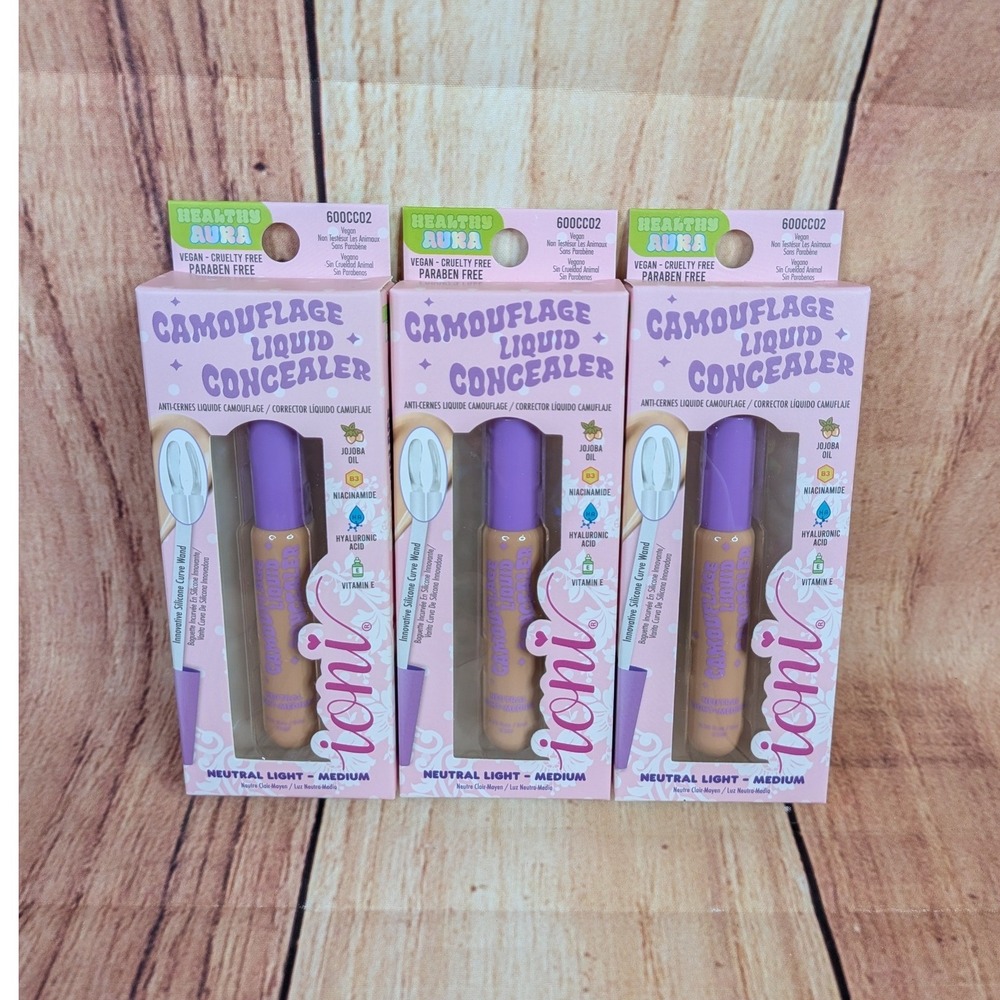 3 PK Ioni Healthy Aura Camouflage Liquid Concealer Neutral Light Medium